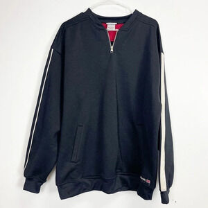 Reebok Classic Sweatshirt Mens XL Black Pullover Pockets Zip